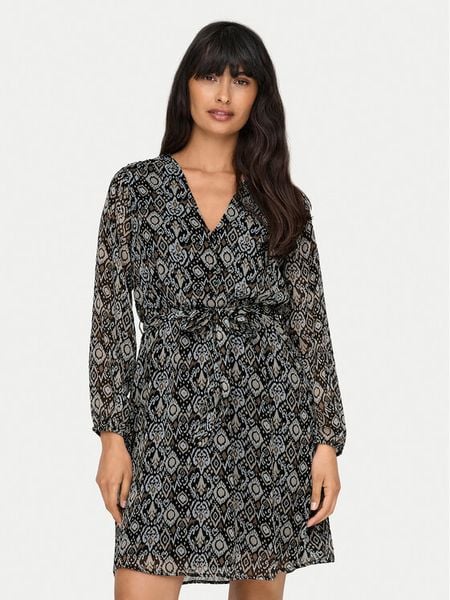 ONLY Sukienka codzienna Cera 15236376 Czarny Regular Fit. Czarne sukienki damskie Only, bez wzorów, z syntetyku, bez ramiączek. Za 129.99 zł.