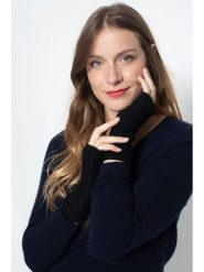 Perfect Cashmere Kaszmirowe mitenki "Jelo" w kolorze czarnym rozmiar: onesize. Czarne rękawiczki damskie Perfect Cashmere, bez wzorów, z kaszmiru. Za 143.99 zł.