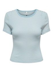 ONLY Koszulka w kolorze błękitnym rozmiar: XL. Niebieskie bluzki damskie Only, xl, bez wzorów, z bawełny, bez kołnierzyka, bez ramiączek. Za 60.99 zł.