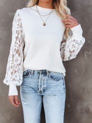 LA Angels Sweter w kolorze kremowym rozmiar: XL. Brązowe swetry klasyczne damskie LA Angels, xl, z koronki, bez kołnierzyka. Za 118.28 zł.