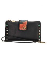 Micmacbags Skórzany portfel w kolorze czarnym - 17 x 9 x 3 cm rozmiar: onesize. Czarne portfele damskie Micmacbags, bez wzorów, z materiału. Za 140.53 zł.