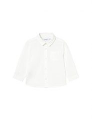 Mayoral Koszula 1118 Biały Regular Fit. Białe koszule chłopięce Mayoral, bez wzorów, z bawełny, bez kołnierzyka, bez ramiączek. Za 99.99 zł.