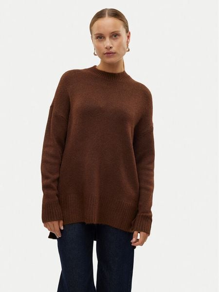 Vero Moda Sweter 10269229 Brązowy Loose Fit. Brązowe swetry klasyczne damskie Vero Moda, l, z syntetyku, bez kołnierzyka. Za 79.99 zł.