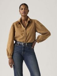 Levi's Koszula w kolorze karmelowym rozmiar: S. Brązowe koszule damskie Levi's, s, bez wzorów, z bawełny, bez kołnierzyka, bez ramiączek. Za 100.52 zł.