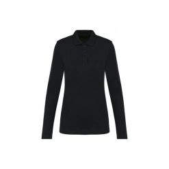 Damska koszulka polo z długim rękawem z suprimy Kariban Premium. Czarne koszulki damskie KARIBAN, bez wzorów, z bawełny, bez kołnierzyka, bez ramiączek. Za 173.00 zł.