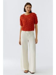 Oui Sweter w kolorze brązowoczerwonym rozmiar: 36. Brązowe swetry klasyczne damskie Oui, z bawełny, bez kołnierzyka. Za 189.95 zł.