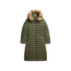 Damska długa kurtka Superdry Fuji. Zielone kurtki damskie Superdry, xs, bez wzorów, z kapturem. Za 725.65 zł.