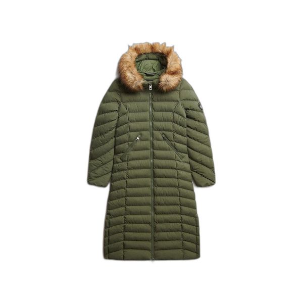 Damska długa kurtka Superdry Fuji. Zielone kurtki damskie Superdry, xs, bez wzorów, z kapturem. Za 728.30 zł.