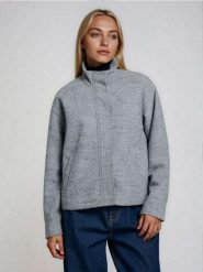 Kurtka z domieszką wełny - szary. Szare kurtki damskie Sinsay, l, bez wzorów, z wełny, bez kaptura. Za 89.99 zł.