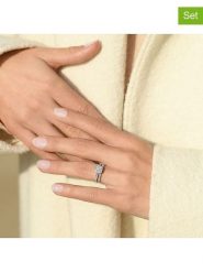 DIAMOND & CO Złote pierścionki (2 szt.) "Mon vue le plus cher" z diamentami rozmiar: 58. Szare pierścionki damskie Diamond & Co, z diamentem, złote. Za 2,609.99 zł.