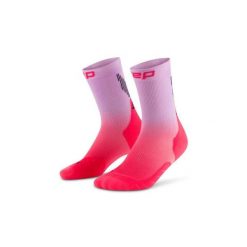 Damskie sportowe skarpety kompresyjne do połowy łydki Core Run gradient CEP. Czerwone skarpetki damskie CEP, bez wzorów, z elastanu. Za 79.00 zł.
