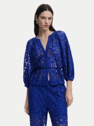 Desigual Bluzka 25SWBW24 Niebieski Regular Fit. Niebieskie bluzki damskie Desigual, l, bez wzorów, z syntetyku, bez kołnierzyka, bez ramiączek. Za 229.99 zł.