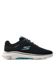Skechers Sneakersy Go Walk 7-Cosmic Waves 125215/BKTQ Czarny. Czarne obuwie sportowe damskie Skechers, z materiału, bez zapięcia. Za 269.99 zł.