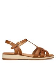 Pikolinos Sandały Roquetas W9B-0789 Brązowy. Brązowe sandały damskie Pikolinos, bez wzorów, ze skóry, bez obcasa, na płaskiej podeszwie, bez zapięcia. Za 559.99 zł.