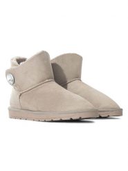 ISLAND BOOT Botki zimowe "Dona" w kolorze beżowym rozmiar: 39. Brązowe botki damskie Island Boot, na zimę, bez obcasa, bez zapięcia. Za 134.95 zł.