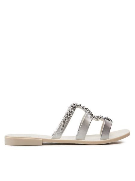 Melissa Klapki Melissa Slide + Bo.Bo. Ad 33862 Biały. Białe klapki damskie Melissa, bez wzorów, z tworzywa sztucznego, bez obcasa, bez zapięcia. Za 209.99 zł.