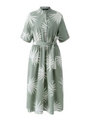 Oui Sukienka w kolorze zielono-białym rozmiar: 36. Zielone sukienki damskie Oui, bez wzorów, z bawełny, bez ramiączek. Za 434.99 zł.