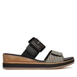 Klapki Remonte. Czarne klapki damskie Remonte, bez wzorów, bez obcasa, bez zapięcia. Za 349.99 zł.