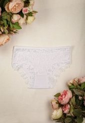 Białe Majtki Figi z Koronką w Kwiaty Kaliwa. Białe figi Born2be, bez wzorów, z koronki. Za 4.99 zł.
