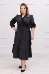 Sukienka Harmony Chic - elegancja i komfort w jednym PLUS SIZE XXL. Sukienki damskie Moda Size Plus Iwanek, bez wzorów, z bawełny, eleganckie, bez ramiączek. Za 379.90 zł.