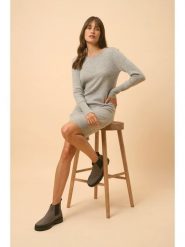 Just Cashmere Kaszmirowa sukienka "Susan" w kolorze szarym rozmiar: S. Szare sukienki damskie Just Cashmere, bez wzorów, z kaszmiru, bez ramiączek. Za 357.45 zł.