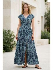 SOULSHAE Sukienka w kolorze niebieskim rozmiar: S/M. Niebieskie sukienki damskie SOULSHAE, bez wzorów, retro, bez ramiączek. Za 159.95 zł.