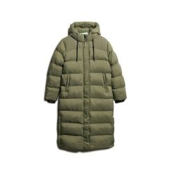 Damska kurtka puchowa Superdry. Zielone kurtki damskie Superdry, l, bez wzorów, z gumy, bez kaptura. Za 765.60 zł.