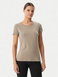 EA7 Emporio Armani T-Shirt 7W001045 AF10373 U6167 Brązowy Regular Fit. Brązowe t-shirty damskie EA7 Emporio Armani, l, bez wzorów, z bawełny, bez kołnierzyka. Za 269.99 zł.