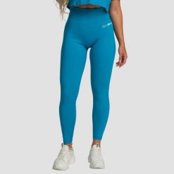 Legginsy damskie fitness z wysokim stanem akwamarynowe Limitless. Niebieskie legginsy damskie GYMBEAM, s, bez wzorów, z elastanu. Za 112.90 zł.