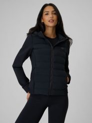 4F Kurtka z wypełnieniem syntetycznym damska - czarna XS. Czarne kurtki damskie 4F, xs, bez wzorów, z puchu, bez kaptura. Za 349.99 zł.