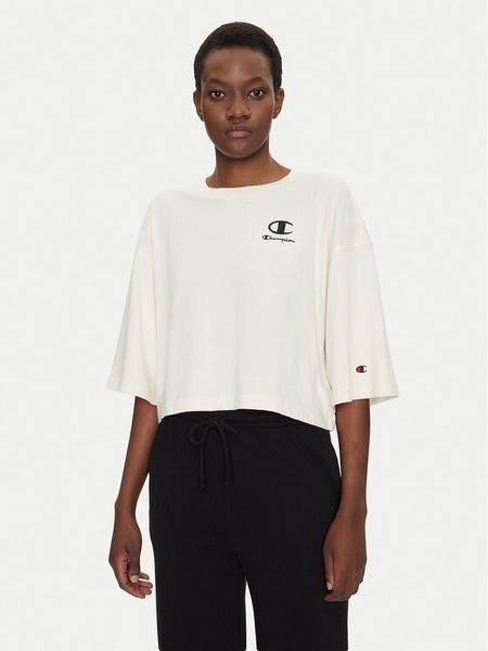 Champion T-Shirt 118023 Écru Regular Fit. T-shirty damskie Champion, s, bez wzorów, z bawełny, bez kołnierzyka. Za 69.99 zł.