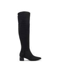 Guess Muszkieterki Lucie FLFLUC ESU11 Czarny. Czarne kozaki damskie Guess, z materiału, bez obcasa, na płaskiej podeszwie, bez zapięcia. Za 889.99 zł.
