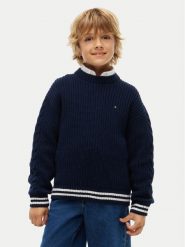 Tommy Hilfiger Sweter KB0KB10629 Granatowy Regular Fit. Niebieskie swetry chłopięce Tommy Hilfiger, bez kołnierzyka. Za 329.99 zł.