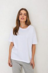 T-SHIRT ERICA BIAŁY One size - Flawless. Białe t-shirty damskie Flawless, uniwersalny, bez wzorów, z bawełny, bez kołnierzyka. Za 187.00 zł.
