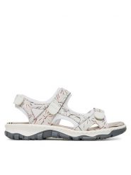 Rieker Sandały 68872-90 Biały. Białe sandały damskie Rieker, bez wzorów, z materiału, bez obcasa, na płaskiej podeszwie, bez zapięcia. Za 339.99 zł.