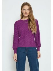 Peppercorn Sweter w kolorze fioletowym rozmiar: M. Różowe swetry klasyczne damskie Peppercorn, m, ze splotem, bez kołnierzyka. Za 179.95 zł.