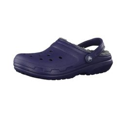Sandały Dorosły Crocs Classic Lined Clog niebieski. Niebieskie sandały damskie Crocs, bez wzorów, z materiału, bez obcasa, bez zapięcia. Za 231.99 zł.