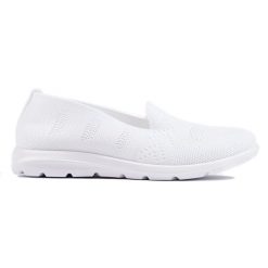 Białe tekstylne slip on damskie. Białe balerinki damskie bez wzorów. Za 95.08 zł.