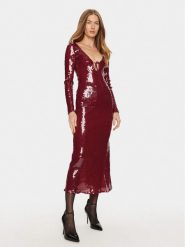 BARDOT Sukienka koktajlowa Verona 58859DB Bordowy Slim Fit. Czerwone sukienki damskie Bardot, bez wzorów, z syntetyku, wizytowe, bez ramiączek. Za 349.99 zł.