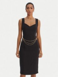 Fracomina Sukienka koktajlowa FR26SD2017W42901 Czarny Slim Fit. Czarne sukienki damskie Fracomina, bez wzorów, z syntetyku, wizytowe, bez ramiączek. Za 699.99 zł.