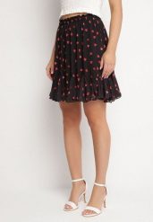 Czarno-Czerwona Spódnica o Rozkloszowanym Kroju z Falbanką Yasselia. Czarne spódnice damskie Born2be, na co dzień, m, bez wzorów, eleganckie, mini. Za 109.99 zł.