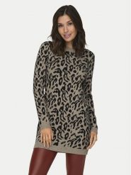 ONLY Sukienka dzianinowa Jenni 15321988 Beżowy Regular Fit. Brązowe sukienki damskie Only, bez wzorów, z dzianiny, bez ramiączek. Za 249.99 zł.