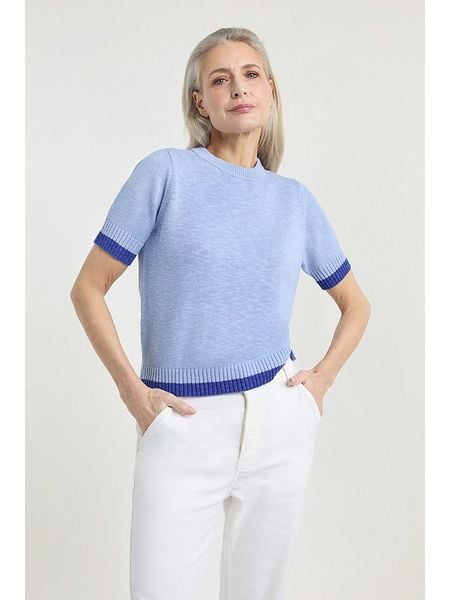 Josephine & Co Koszulka "Jake" w kolorze błękitnym rozmiar: XS. Niebieskie koszulki damskie Josephine & Co, xs, bez wzorów, z bawełny, bez kołnierzyka, bez ramiączek. Za 166.49 zł.