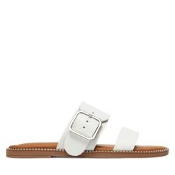 Klapki Tamaris. Brązowe klapki damskie Tamaris, bez wzorów, bez obcasa, bez zapięcia. Za 269.99 zł.