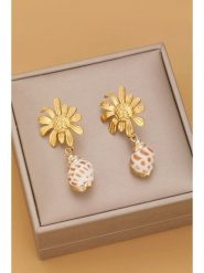 Atelier MIU Pozłacane kolczyki z elementami ozdobnymi rozmiar: onesize. Żółte kolczyki damskie atelier MIU, pozłacane. Za 34.99 zł.