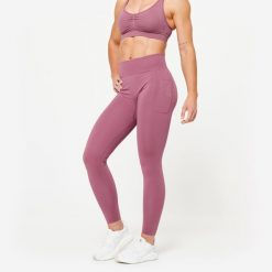 Legginsy fitness damskie Domyos Push Up. Legginsy damskie DOMYOS, l, bez wzorów, z elastanu. W wyprzedaży za 79.99 zł.