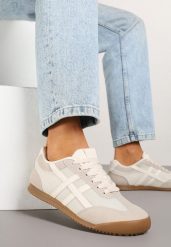 Beżowe Sneakersy Typu Klasyczne Tenisówki Isnnoria. Brązowe obuwie sportowe damskie Renee, z jeansu, bez zapięcia, tenisowe. Za 74.99 zł.