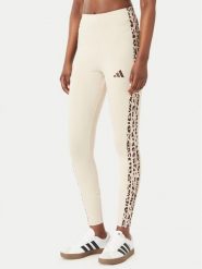 Adidas Legginsy Seasonal Essentials Animal Print 3-Stripes KR7619 Beżowy jasny Slim Fit. Brązowe legginsy damskie Adidas, m, bez wzorów, z bawełny. Za 149.99 zł.