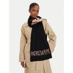 Szalik Patrizia Pepe. Czarne szaliki damskie Patrizia Pepe, bez wzorów. Za 729.99 zł.
