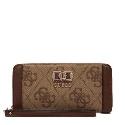 Portfel Guess. Brązowe portfele damskie Guess, z aplikacjami. Za 299.99 zł.